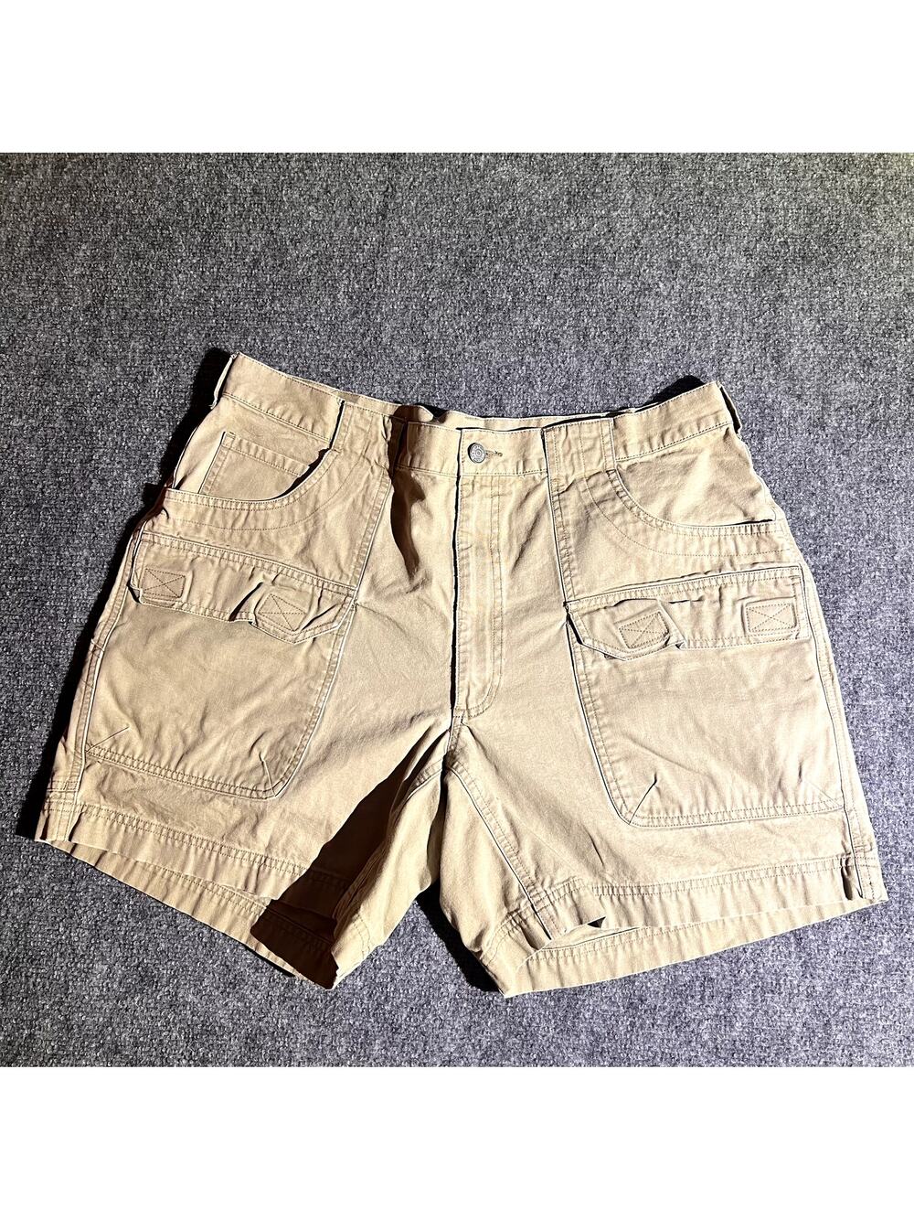 REI Cargo Hiking Shorts Mens Size 38 Tan Outdoor Utility Trail Cotton Nylon